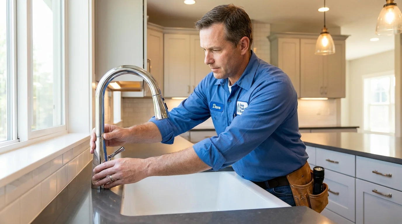Kitchen faucet installation by Johns Plumbing LLC in Strongsville